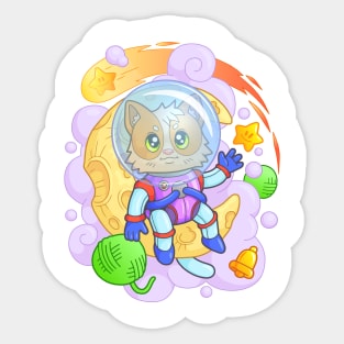 cat astronaut Sticker